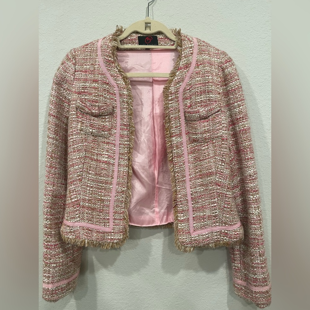 True Meaning Pink Tweed Blazer